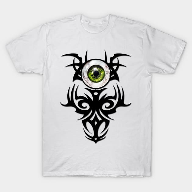 Tribal green marble eye T-Shirt by AmandaRain